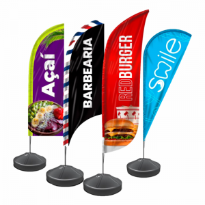 Wind Banner\'s Tecido Microfibra  Impressão Colorida Frente e Verso (4x4)   
